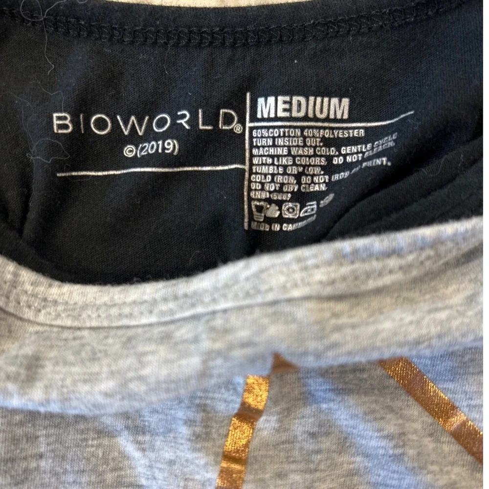 BIOWORLD Kids Girls Medium Gray Black Dance Star Layered‎ T Shirt Top